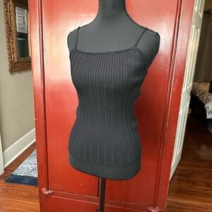 rue sophie Black Ribbed Women's Top